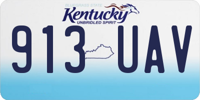 KY license plate 913UAV