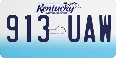 KY license plate 913UAW