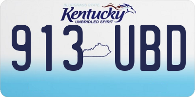 KY license plate 913UBD