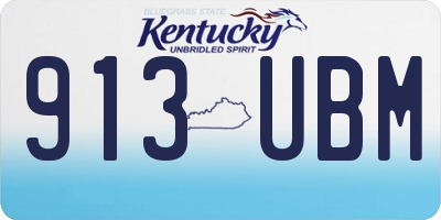 KY license plate 913UBM