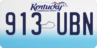 KY license plate 913UBN