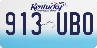 KY license plate 913UBO