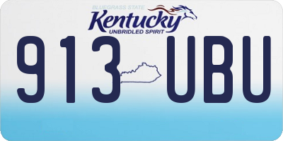 KY license plate 913UBU