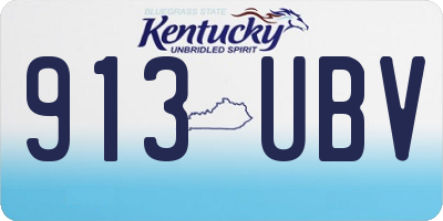 KY license plate 913UBV