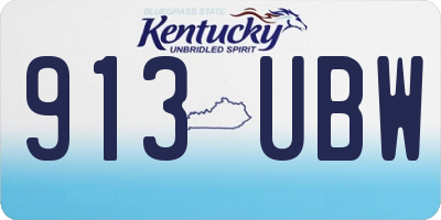 KY license plate 913UBW