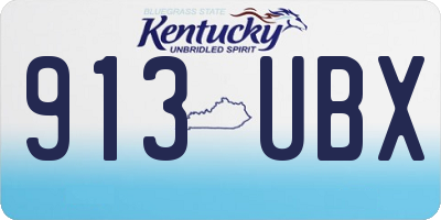 KY license plate 913UBX
