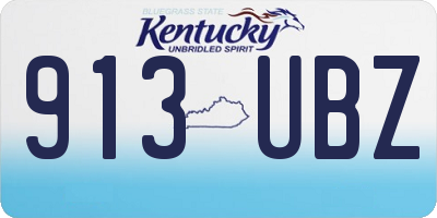 KY license plate 913UBZ