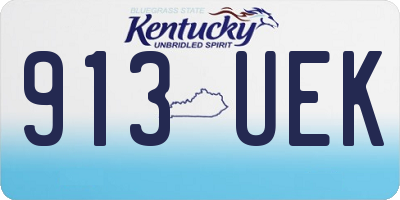 KY license plate 913UEK