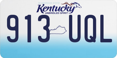 KY license plate 913UQL