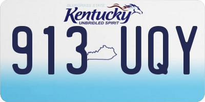 KY license plate 913UQY