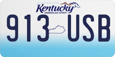 KY license plate 913USB