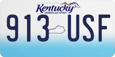 KY license plate 913USF
