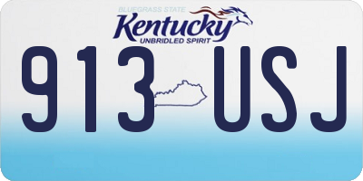 KY license plate 913USJ