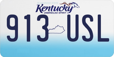 KY license plate 913USL