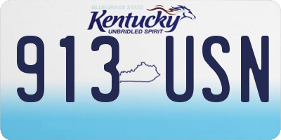 KY license plate 913USN