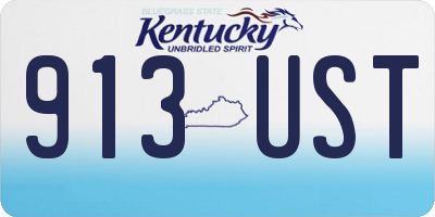 KY license plate 913UST