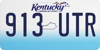 KY license plate 913UTR