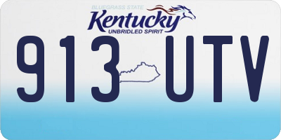 KY license plate 913UTV