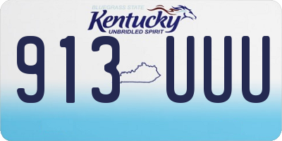 KY license plate 913UUU