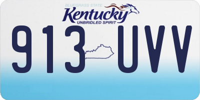 KY license plate 913UVV