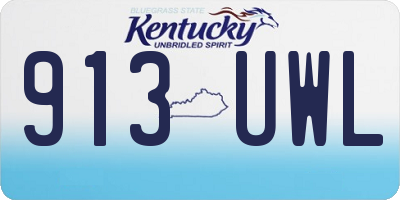 KY license plate 913UWL