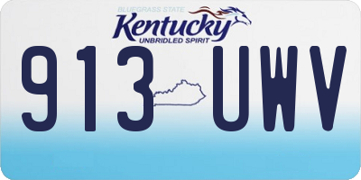 KY license plate 913UWV
