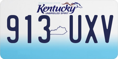 KY license plate 913UXV