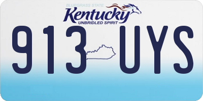 KY license plate 913UYS