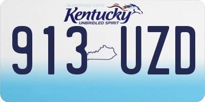 KY license plate 913UZD