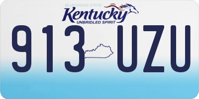 KY license plate 913UZU