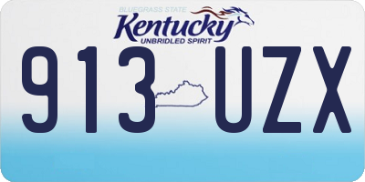 KY license plate 913UZX