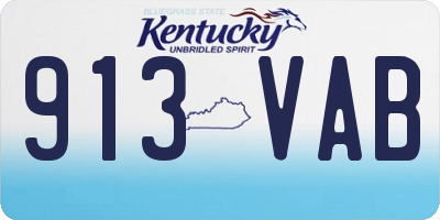 KY license plate 913VAB