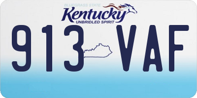 KY license plate 913VAF