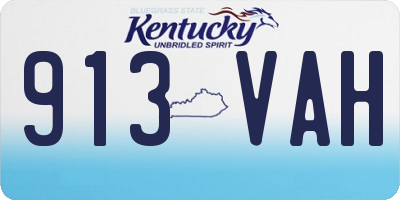 KY license plate 913VAH