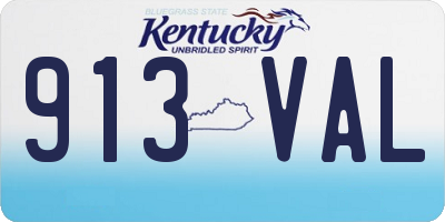 KY license plate 913VAL