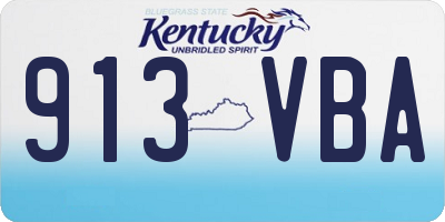 KY license plate 913VBA