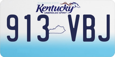 KY license plate 913VBJ