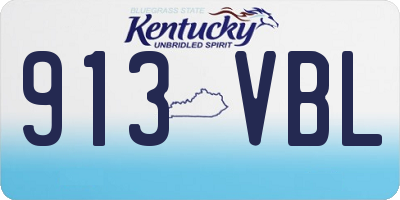KY license plate 913VBL
