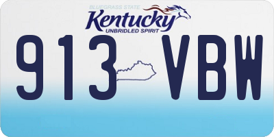 KY license plate 913VBW