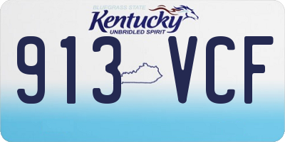 KY license plate 913VCF