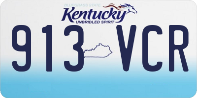 KY license plate 913VCR