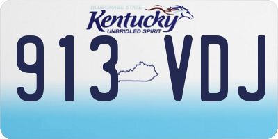 KY license plate 913VDJ