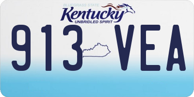 KY license plate 913VEA