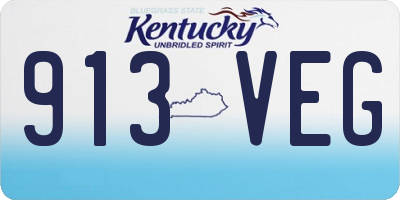 KY license plate 913VEG