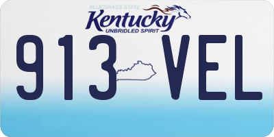 KY license plate 913VEL