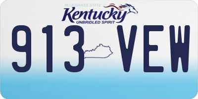 KY license plate 913VEW