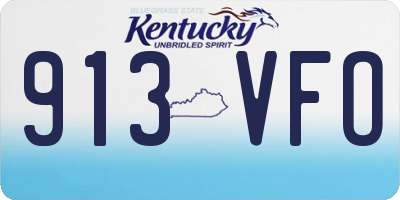 KY license plate 913VFO