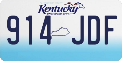 KY license plate 914JDF