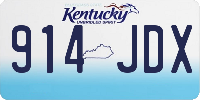 KY license plate 914JDX