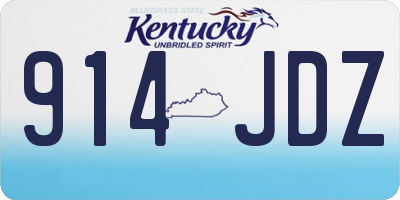 KY license plate 914JDZ